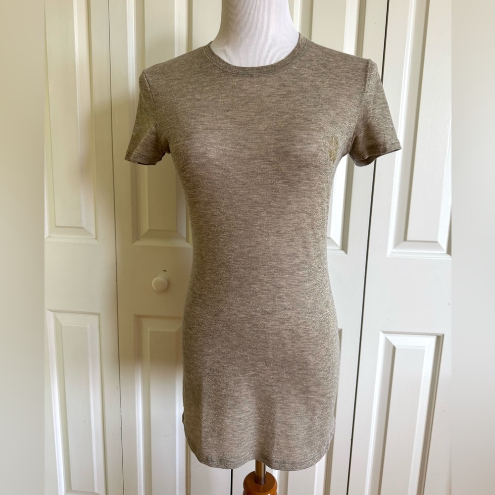 ROBERTO CAVALLI GYM Women Beige/Gold T-Shirt 6-8/44
